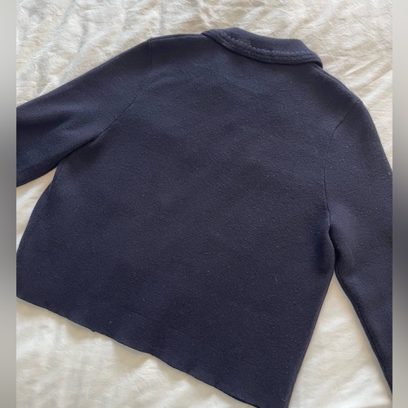 Sézane Navy Crochet Betty Cardigan Jacket - Picture 6 of 9